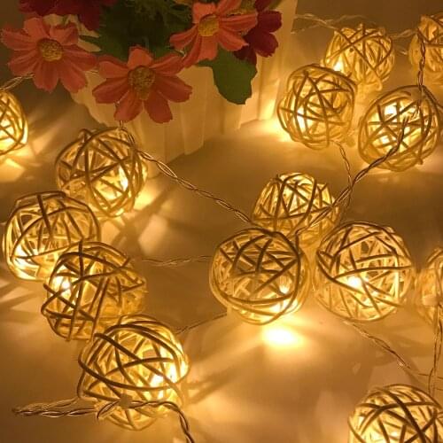 USB 2M 20 leds New Year Christmas Decorations LED Sepak Takraw Lights Decoration Rattan Ball String Lights Fairy Lights navidad
