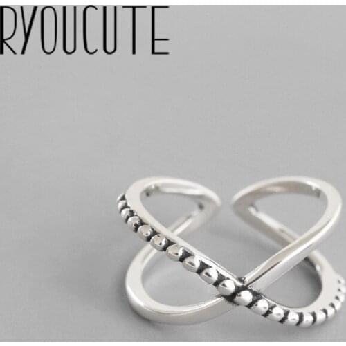 Boho Vintage Silver Color Cross Rings for Women Lover Finger Ring Valentines Day Gifts