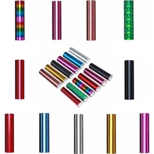 Heat Activated Foil Multicolor 1 Roll Paper Holographic DIY Crafts Make Hot Foil Plates Glimmer Foil Transfer Sheets New Selling