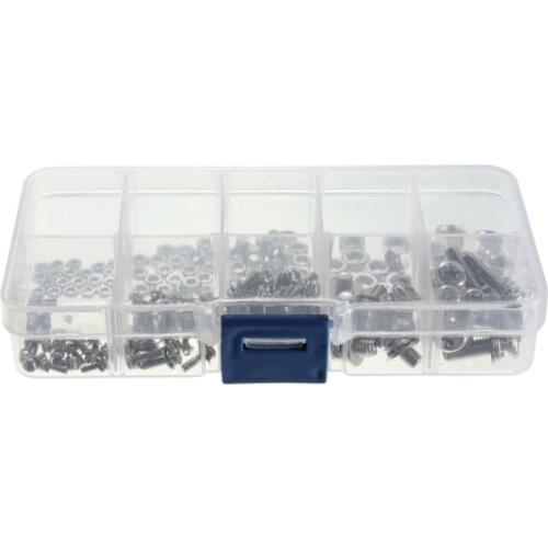 160pcs M2 M2.5 M3 M4 M5 Steel Screws Phillips Pan Head Nuts Assortment Kit