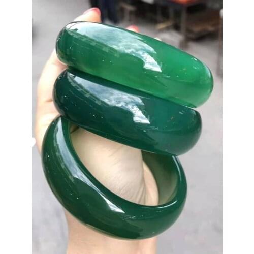 Natural 7A Chalcedony Real jade wide bangle bracelets women bangle jade jewelry jadeite jade bangles bracelet for gift women