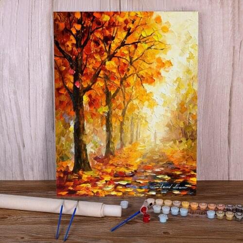 Symbols Autumn Paint By Numbers Set Acrylic Paints 50*70 Paiting By Numbers Home Decor For Children Wholesale Wall Handiwork