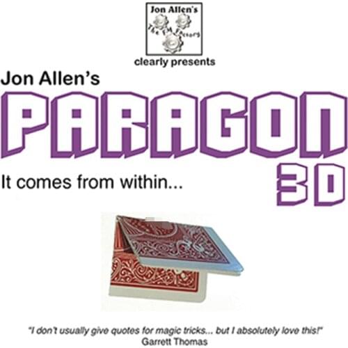 Paragon 3D (Gimmick) Jon Allen Magic Tricks Card To Clear Box Magia Magician Close Up Illusions Mentalism Transparent Box Props