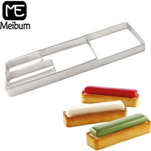 Meibum Rectangle Stainless Steel Pizza Tart Ring Suit Cheese Mousse Dessert Cake Mold French Fruit Cream Pie Pan Baking Tools