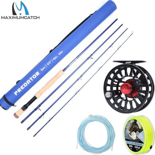 Maximumcatch Saltwater Fly Fishing Rod 8/9/10WT IM10 30T SK Carbon Fiber Fly Rod with Cordura Tube & Fly Reel&Line Combo