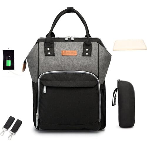 Diaper Bakcpack Maternity Nappy Baby Care Bag For Mummy Moms Stroller Wet Bag USB Waterproof Travel Nursing Mommy Changing Bag