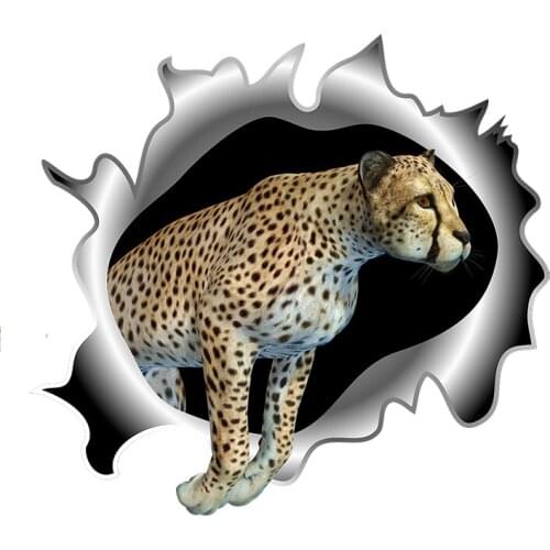 Three Ratels QM25 3D Animal stickers wild cheetah wall stickers home decoration living room car sticker