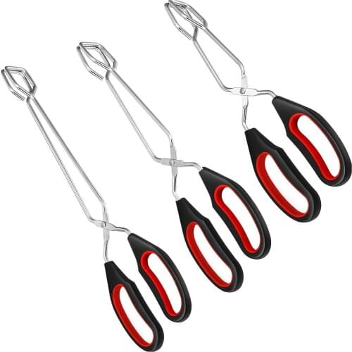 3PC Convenient BBQ Tools Stainless Steel Scissors Type Grilled Food Clip Barbecue Accessories Portable Tongs Outdoor Gadget
