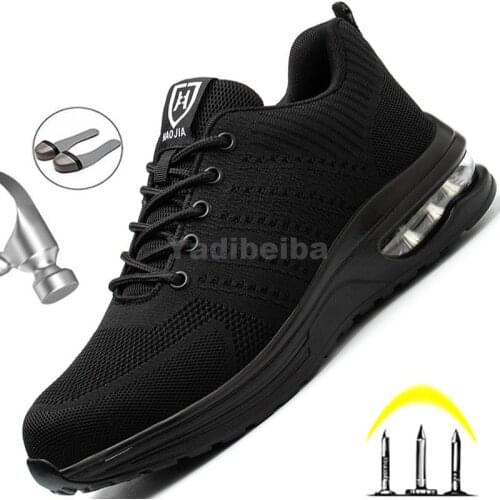 Safety Shoes Men Women Work Safety Boots Steel Toe Kevlar Puncture Proof Air Cushion Sneakers Light Fashion Work Shoes Unisex