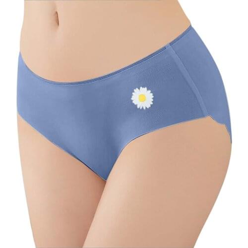 Womens seamless panties Fashion Little Daisy Print Comfort Underwear Ice silk Soft Lady Lingerie Intimate lot culotte femme 03
