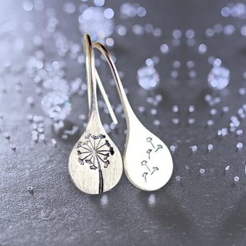 Trendy Exquisite Silver Color Square Drop Earrings For Women Engagement Accessories Shine Dandelion Earrings Jewelry