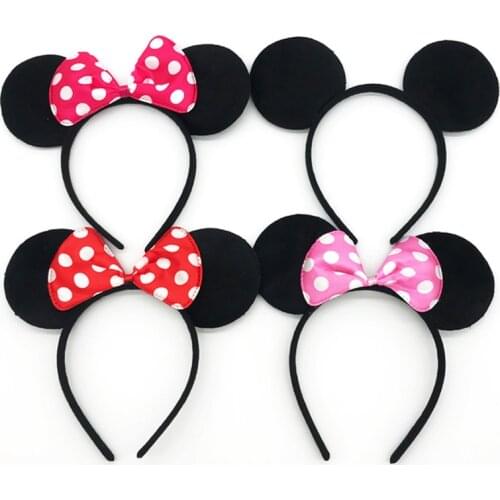 1pc Lovely Minnie Headband Party Decoration Ear Childrens Day Birthday Party Supplies Hair Accessories Baby Shower Girls Hair