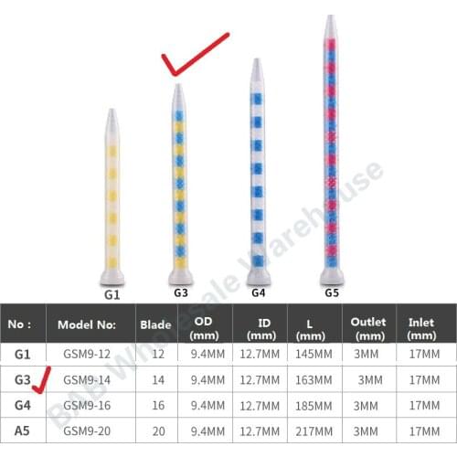 10PCS/lot GSM9-14 Epoxy Resin Static Mixer tube for automatic glue filling machine AB glue static mixing tube Mixing tube mixer