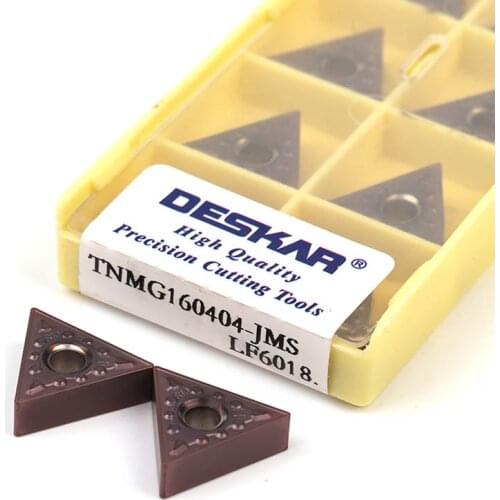 10Pcs TNMG160404-JMS LF6018 TNMG160408 CNC Lathe Triangle Double Sided Stainless Steel Cutting Turning Tool Blade Carbide Insert