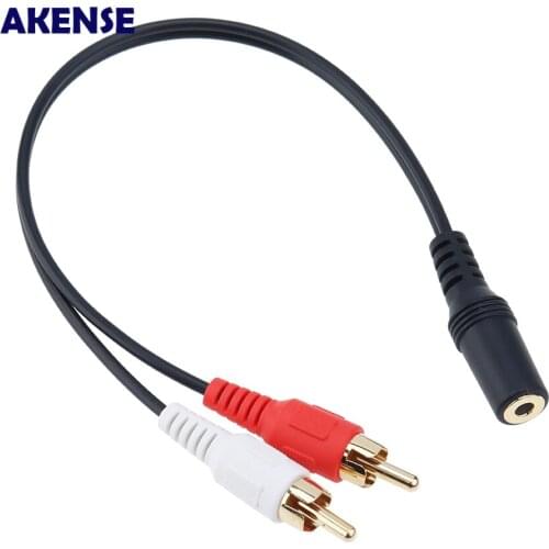 100pcs 28cm 3.5mm Female Jack to 2 RCA Male Plugs Audio Stereo Adapter Y Cable for DVD TV VCR To Headphone Speaker Jack Golden