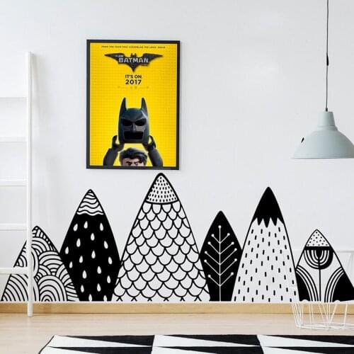 156cmwide Nordic Tribal Mountains Wall Sticker Kids Room Nursery Patterned Woodland Mountain Wall Decal Bedroom Vinyl Home Deco