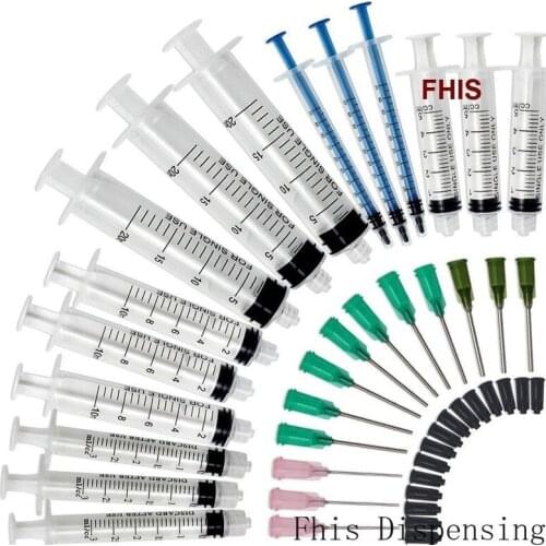 20ml 10ml 5ml 3ml 1ml Syringes with 14G 18G and 20G Blunt Tip Needles and Caps for Refilling and Measuring