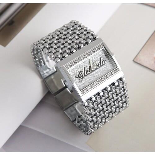 2018 G&D Luxury Brand Womens Watches Silver Fashion Casual Quartz Wristwatches Ladies Dress Watches Relogio Feminino Clock Boxes