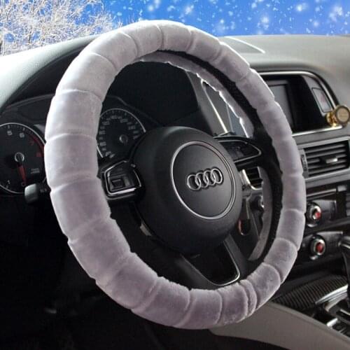 38CM Car Steering Wheel Cover Anti slip PLUSH Cars Wheels Covers Breathable Hand Stitching Steering-Wheel Car-stying Universal