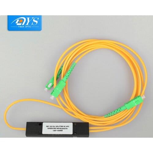 5PCS 1x2 SC APC FBT Singlemode PLC Splitter box ABS PLC Fiber Optical Telecom Splitter Connector box 2.0mm Fiber