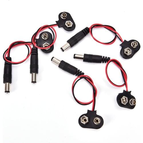 5Pcs 5.5 X 2.1 Mm D. C. Power Plug Machine Buckle 9 V Battery Cable Connector