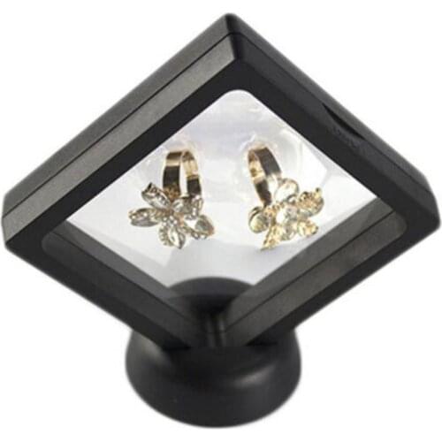 50% Hot Sale Transparent Jewelry Necklace Pendant Bracelet Suspended Floating Display Case Stand Holder Box PE Film Display Box