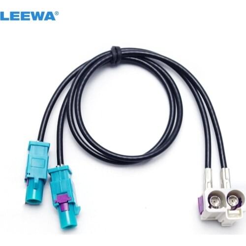LEEWA 5X OEM 2Female To 2Male FAKRA II Radio Antenna Adapter For VW Jetta/Golf MK5/MK6/Passat B6/B7/Tiguan RNS510/RCD510/310