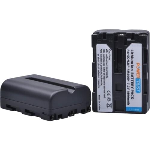 PowerTrust 2Pcs 1800mAh NP-FM500H NP FM500H Camera Battery for Sony A57 A58 A65 A77 A99 A200 A350 A450 A550 A560 A700 A580 A900