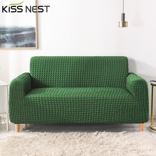 3-Seater Corner Sofa Cover Seersucker Fabric Elastic Living Room Furniture Chaise Longue Couches Cover L Shaped 1 2 3 4 Seater