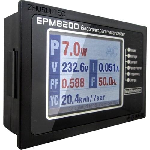 ZHURUI EPM8200 AC watt meter digital watt meter kwh meter voltage current power factor 1000W 4A 110v 220v