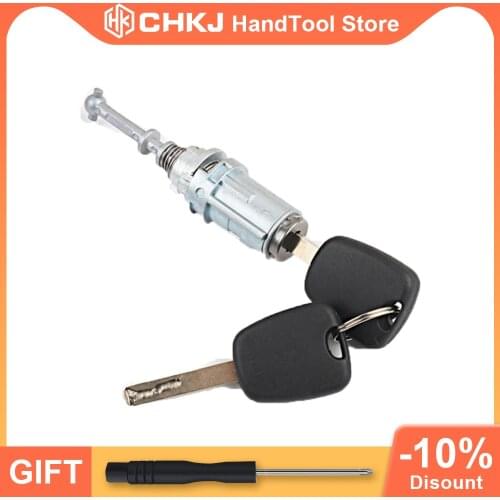 CHKJ Car Left Door Lock Cylinder Locks For Citroen C2 C3 9170.T9 2002-2010 Replacement Lock Core Locksmith Tools With 2 Keys