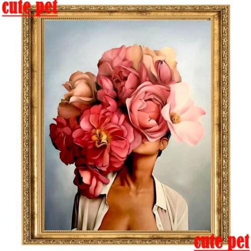 Flower girl 5D Mosaic female art Diamond EmbroideryDIY Diamond Painting Cross Stitch Full Rhinestone Mosaic Home Decor wallpaper