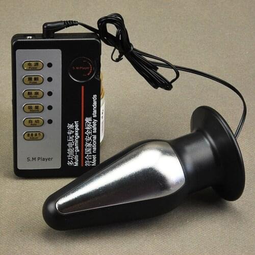 Electro Shock Butt Plug Set Anus Dilator Stimulator Large Anal Plug Expander Electro Stimulator Sex Toys For Adult Woman Men