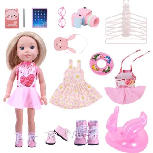 21 Doll Accessories/Set Pink Swimming Suit,High Boots Fit For 14.5 Inch American Paola Doll Clothes,Russia Girls DIY Toy Gift5G