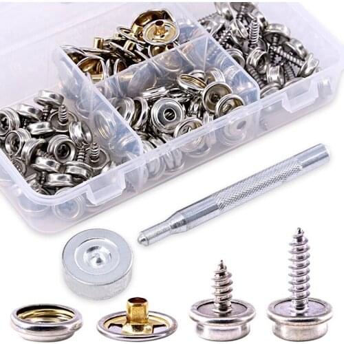 120-Pieces Stainless Steel Marine Grade Canvas and Upholstery Boat Cover Snap Button Fastener Kit