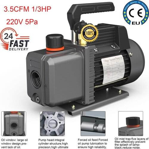 Single stage Rotary Vane Vacuum Pump 3.5CFM 1/3HP For R134a Refrigeration Maintenance Automotive Refrigerant Car repair machine