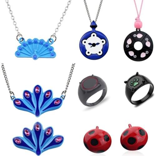 Harong Miracle Ladybugs Necklace Rope Exquisite Chat Noir Kids Punk Jewelry Pink Round Pendant Necklaces for Girls Gift