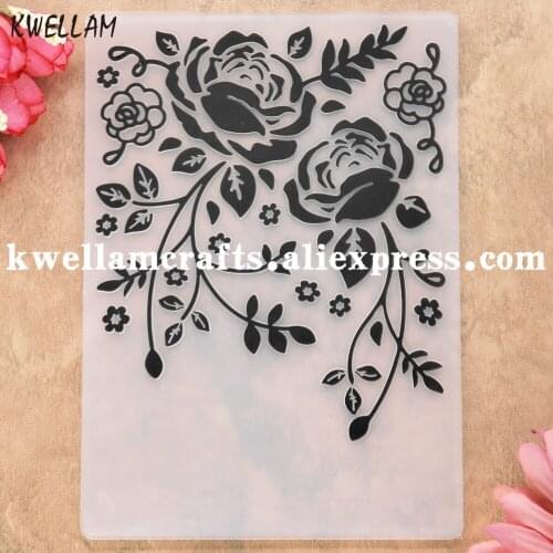Flowers Rose Plastic Embossing Folder For Scrapbook DIY Album Card Tool Plastic Template Embossing Tool KW9112517