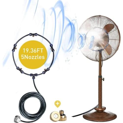 Portable Mist Fan Ring Kit Water Sprayer Mist Fog Machine Fan Ring Cooling System For Outdoor Patio Garden Greenhouse Cooling