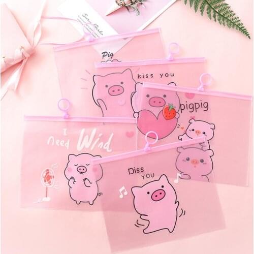Cute Pig Transparent Travel Cosmetic Bag Make Up Case Makeup File Bag Women Organizer Toiletry Storage Kit Box
