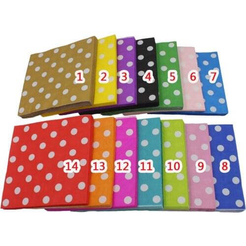 [RainLoong] Polka Dot Paper Napkin Para Festas & Party Tissue Cartoon Supply Party Decoration Paper 33*33cm 1 pack