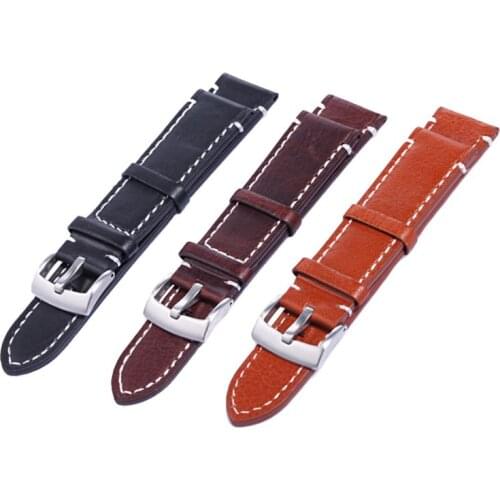 Men Women Watch Watchbands Leather Strap Watch Band Foldable Clasp Wristband Watch Accessories
