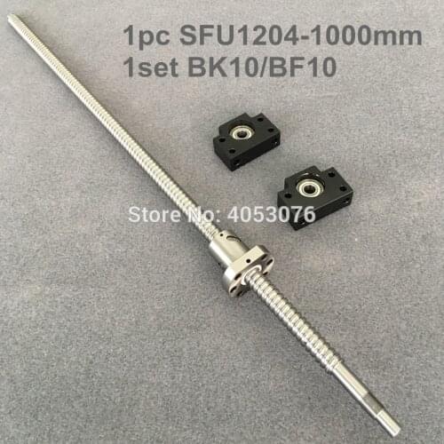 SFU / RM 1204 - 1000mm Ballscrew with end machined+ 1204 Ballnut + BK/BF10 End support for cnc parts
