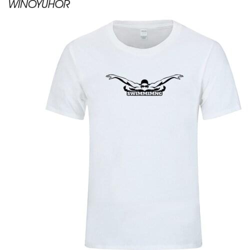 Swimmer Swim Sport Tee Shirt Men Summer T-shirt Cotton Mens Casual Short Sleeve O Neck Streetwear T Shirt Top