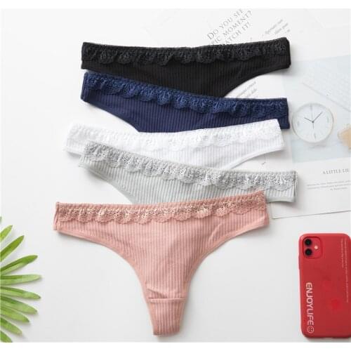 Panties for Women Sexy Lingerie New Ladies Sexy Thong Thread Lace Cotton Crotch Pants Womens Sexy Low-waist Women Underwear