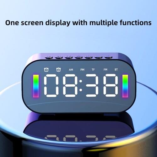 Smart Wireless Bluetooth Speaker Card Radio Colorful Lamp Mirror Alarm Clock Mobile Phone Gift Small Stereo Stand