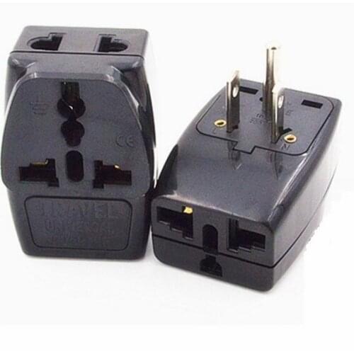 Universal black 10A 250V AU EU UK to US travel converter power plug CE certified Multi-function expansion connector