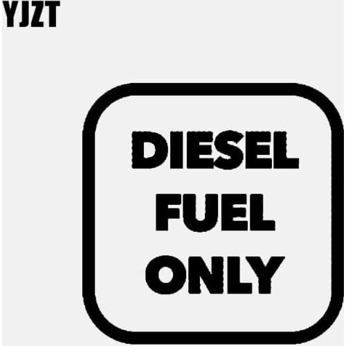 YJZT 12.3CM*12.3CM DIESEL FUEL ONLY Safety Vinyl Decal Car Sticker Black/Silver C3-0780