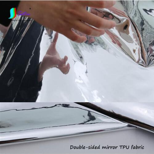 Waterproof Clothes Creative Garment Material Double-sided Silver Mirror TPU Fabric,Silver Reflective Mirror Cloth A0094L