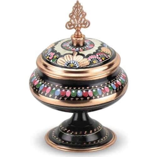 Rose And Flower Embroidered Copper, Tea Or Nescafe Set (975),copper, Embroidered Rose Pattern Tea Or Coffee Mug Set